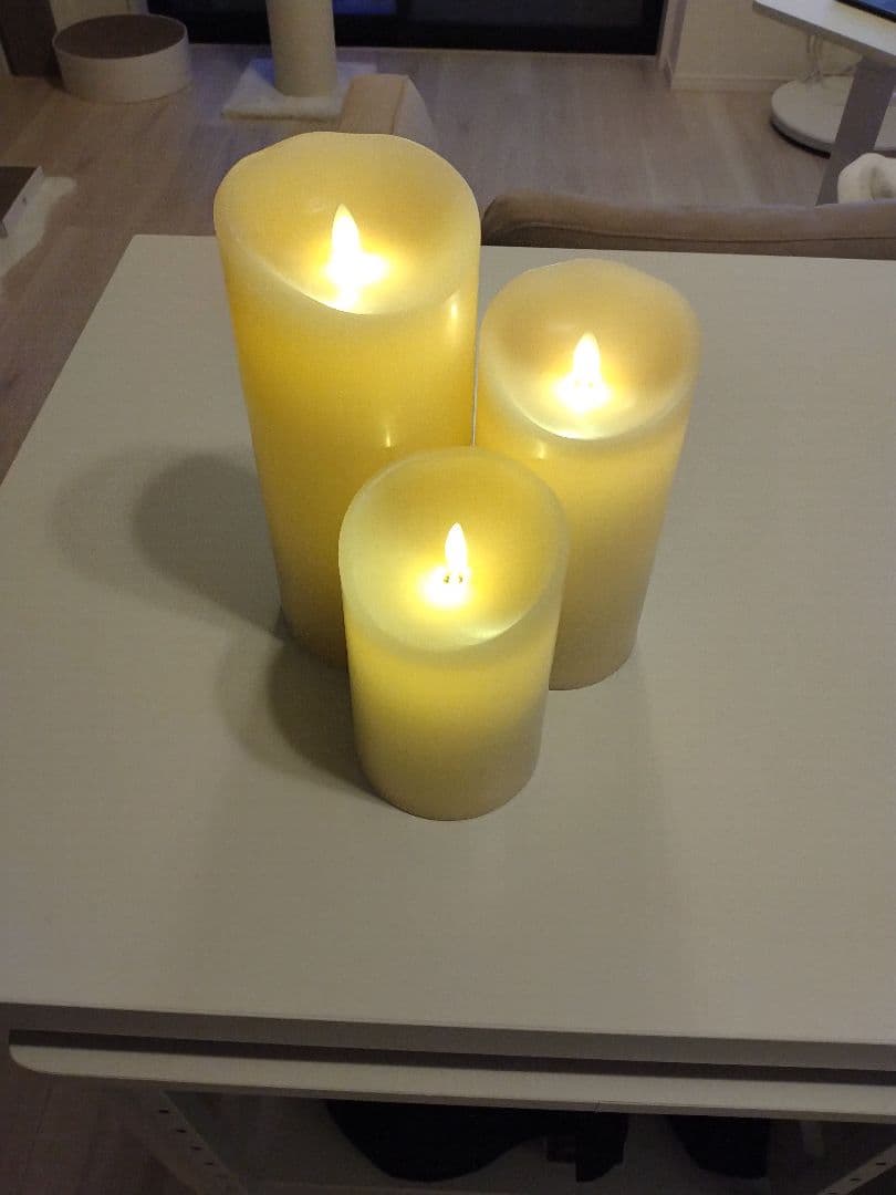 LEDキャンドル タイマー機能付 リモコン付 ルミナラピラー LUMINARA