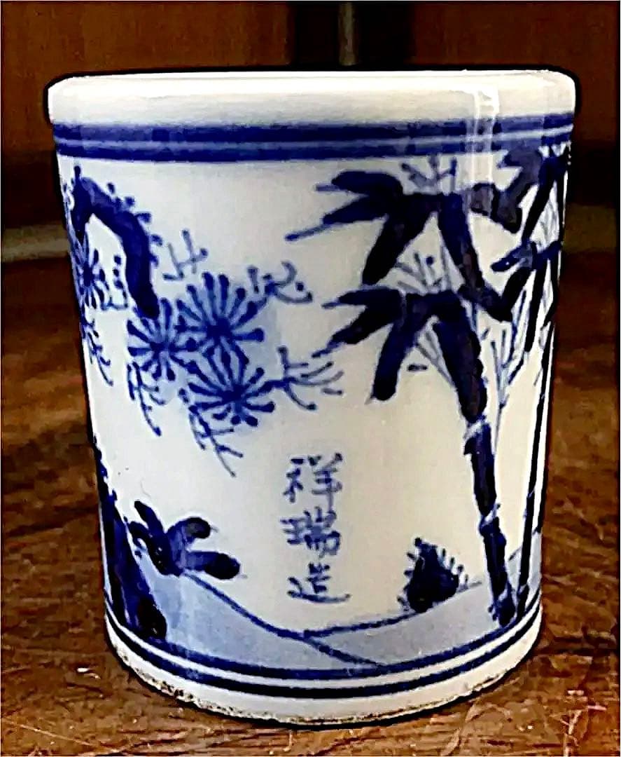 茶器 煎茶 道具 染付 蓋置 共箱 時代