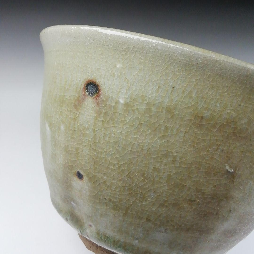 Ｔ３１９　茶碗　『灰釉　茶碗』『福海窯　水野鉐一 作』　共箱　抹茶碗　茶道具