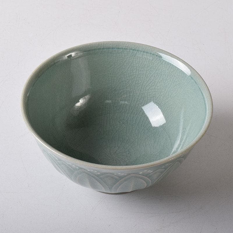 銀杏の木 　柳海剛（柳根瀅）作　高麗青磁　茶碗　共箱　V　R8500