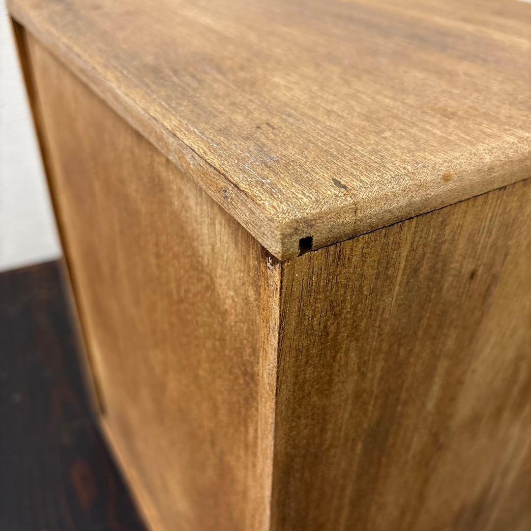 レトロ　剥離　木製4段引き出し収納 無垢材／アンティーク　古道具