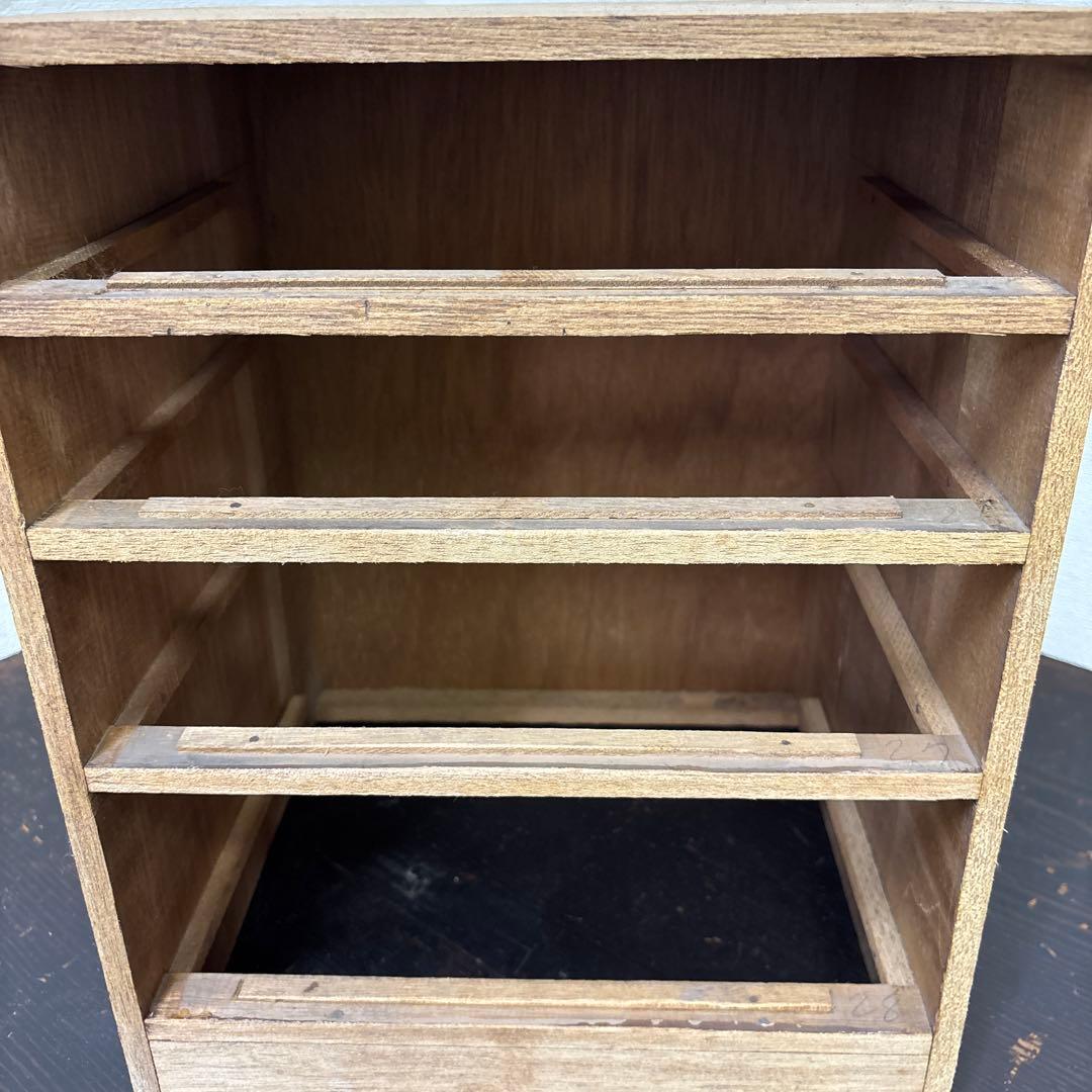 レトロ　剥離　木製4段引き出し収納 無垢材／アンティーク　古道具