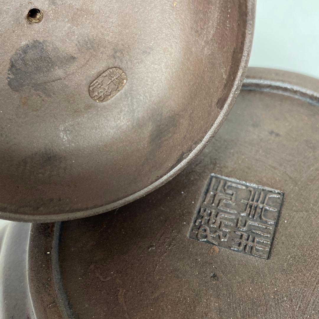 中国古玩　朱泥急須A 幅約17.5㎝　東さ7-1102③