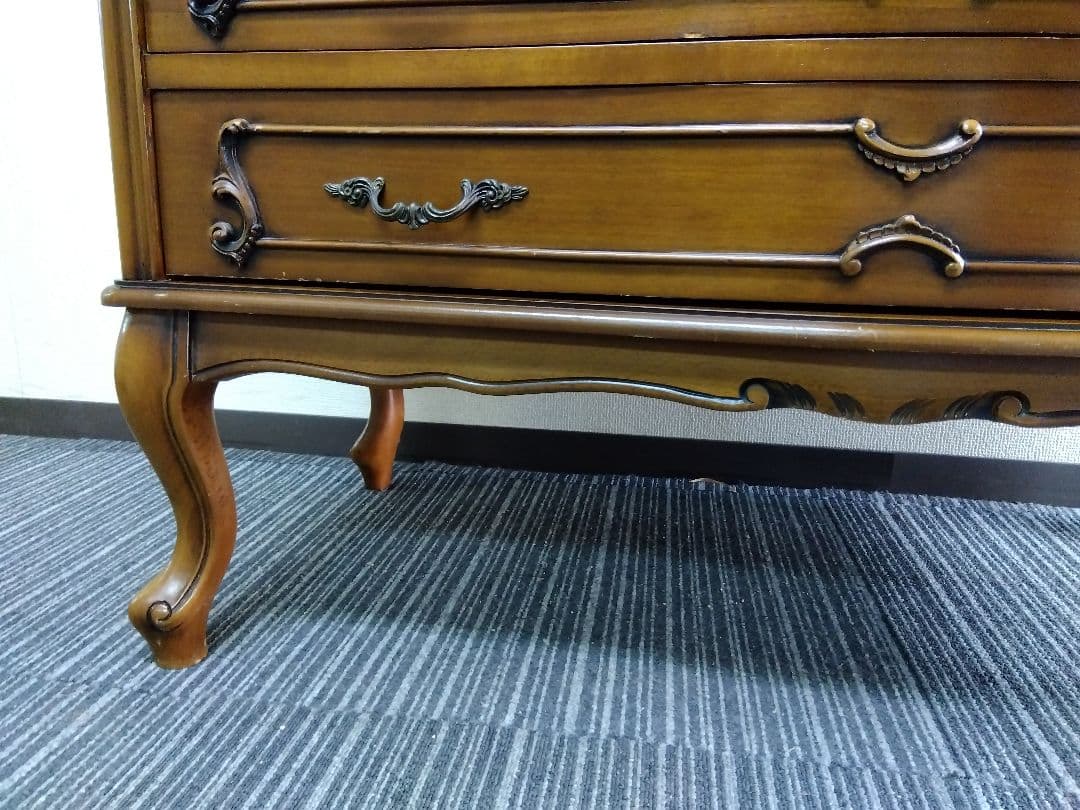 【送料無料】イタリア製　4段チェスト　猫脚　アンティーク　ヨーロピアン　f447