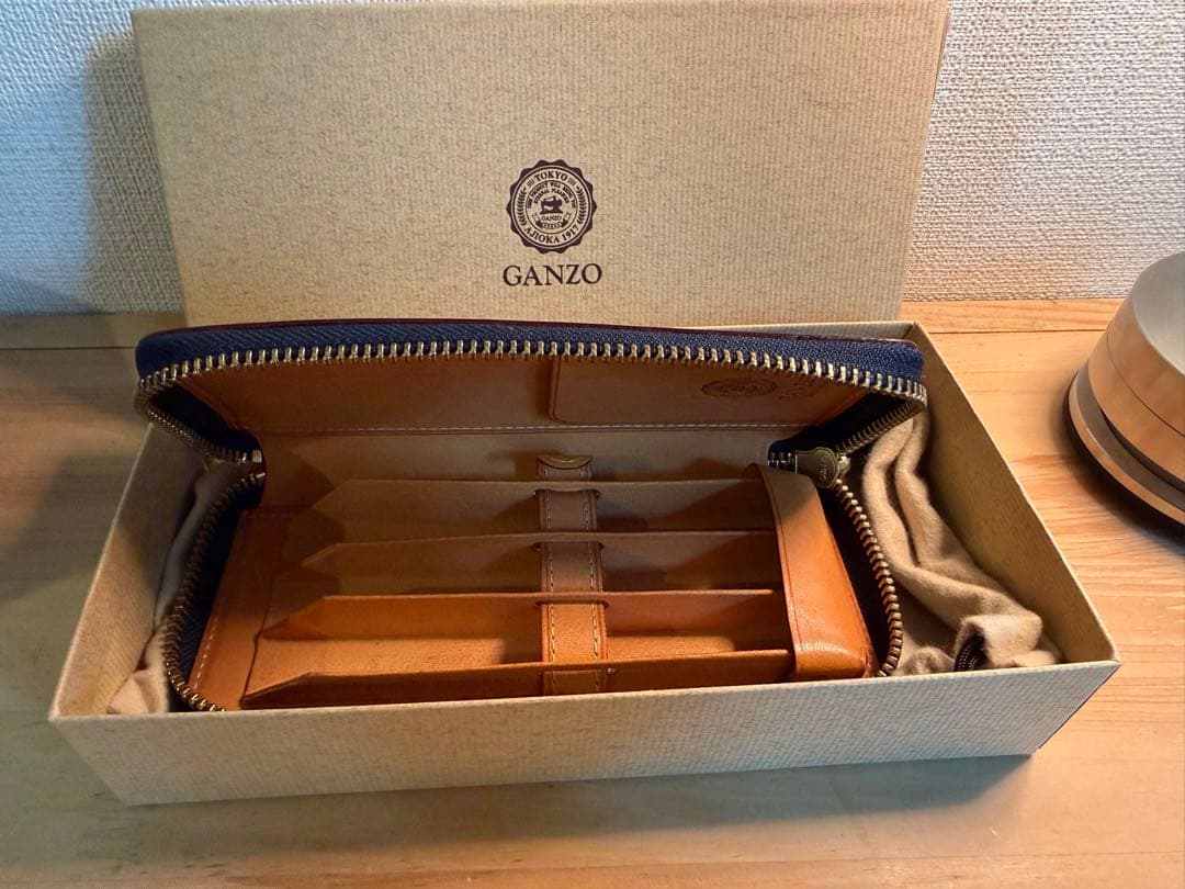 THIN BRIDLE ファスナー付き3本入りペンケース　ganzo