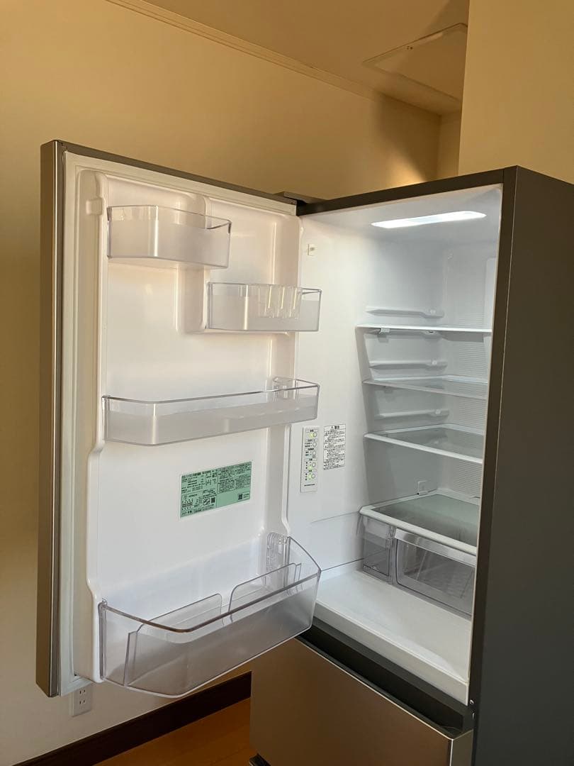 送料・設置込み！HITACHI 冷蔵庫 左開き 2、3人暮らし シルバー モダン