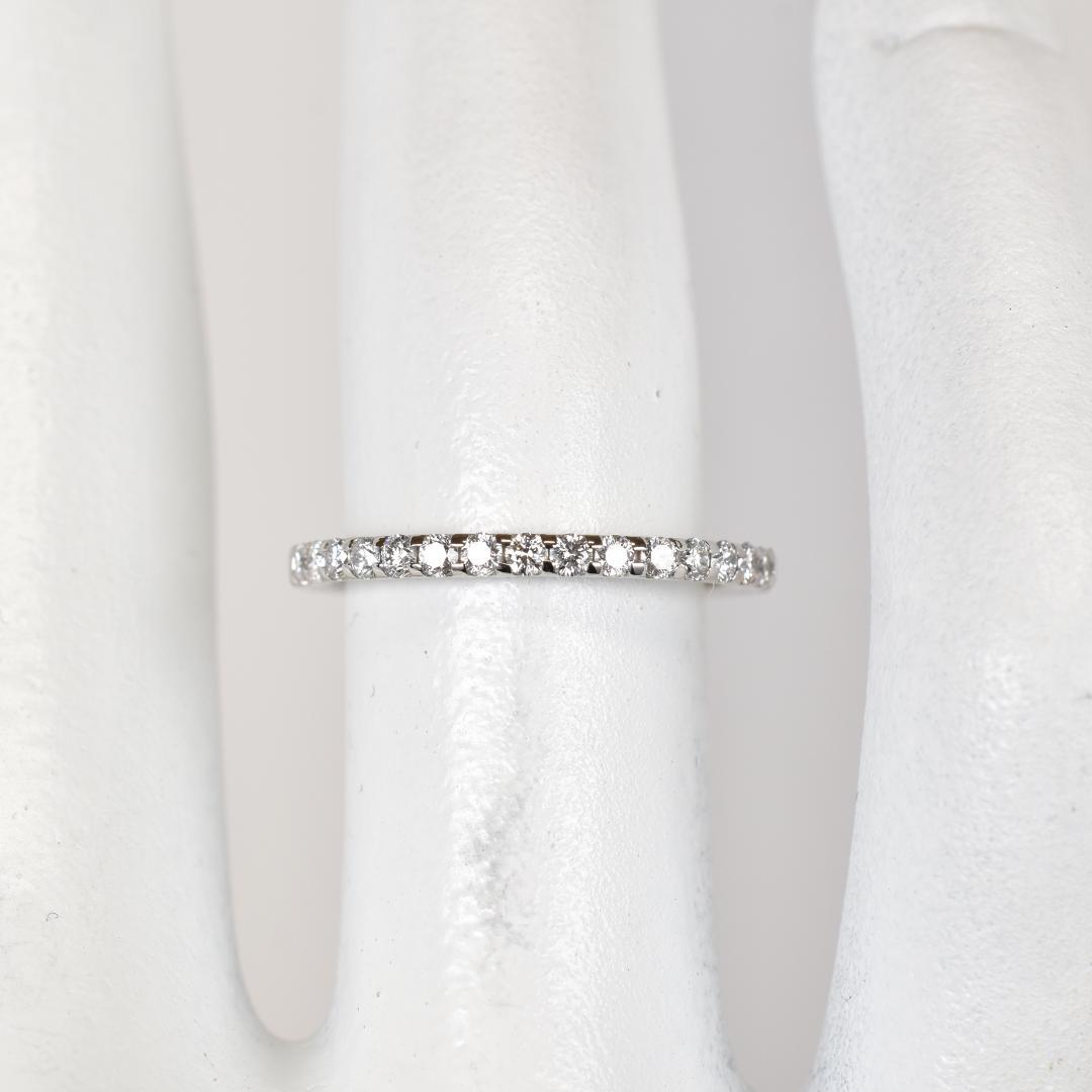 【新品仕上げ済】4℃ プラチナハーフエタニティ0.23カラットダイヤモンドリング