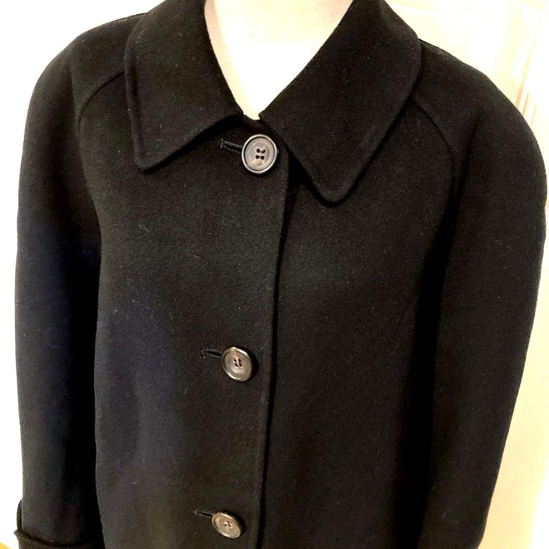 Aquascutumアクアスキュータム黒ブラックカシミヤ100%チェスターコート