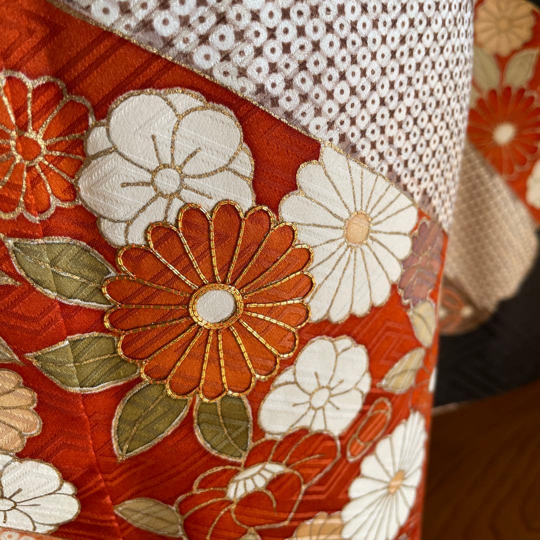 振袖フルセット　高身長　紋意匠　手描き友禅　成人式振袖　振袖　裄丈68 黒