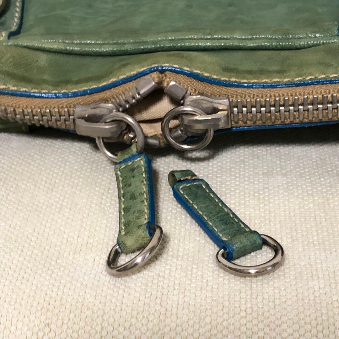 MIU MIU レザー ハンドバッグ グリーン系