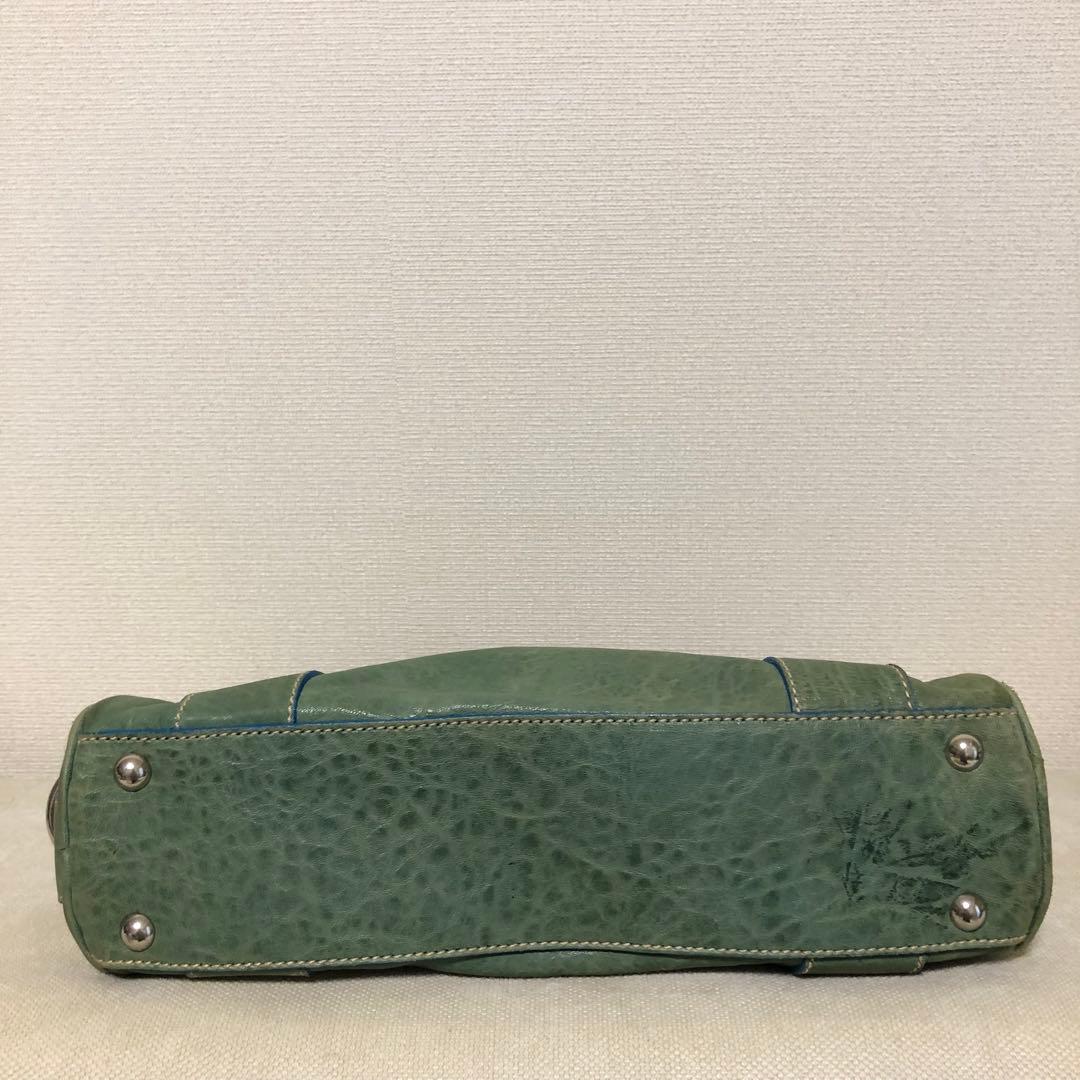 MIU MIU レザー ハンドバッグ グリーン系
