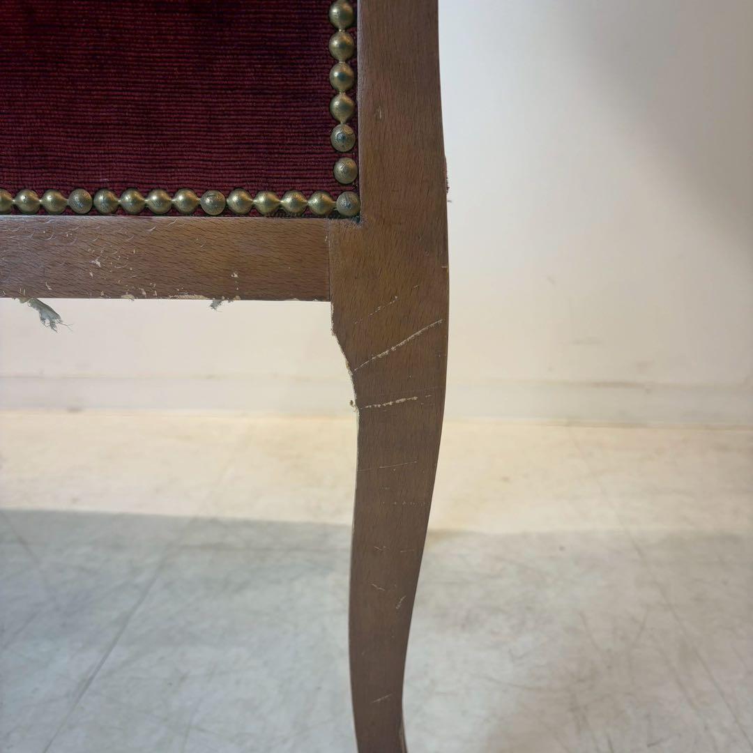 ビクトリアンスタイル ワインレッド　猫足ソファー　アンティーク