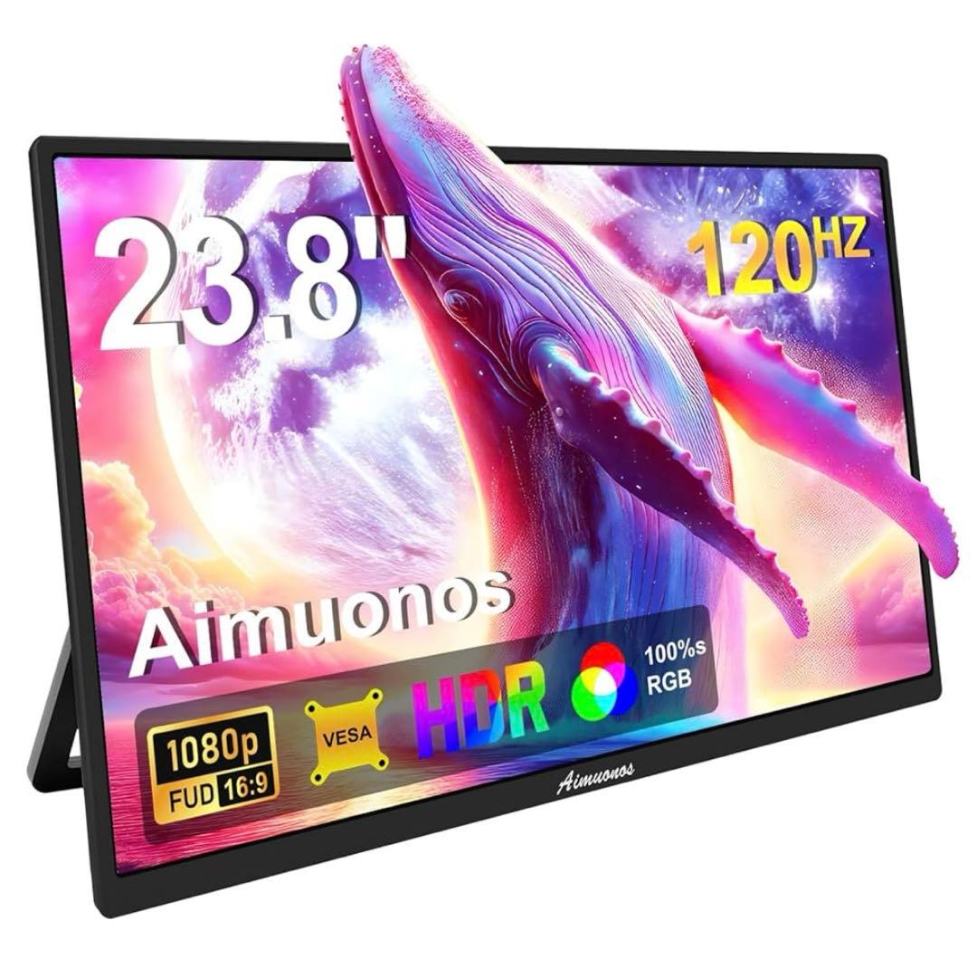 23.8インチ ポータブルモニター 1080Pモバイルモニター 120Hz