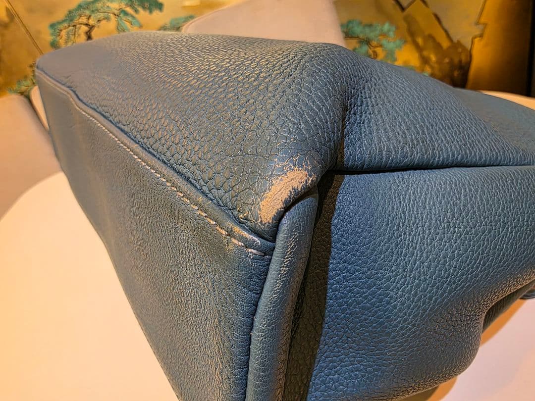 大峽製鞄　レイロウ　レザー　ビジネスバッグ　ブルー