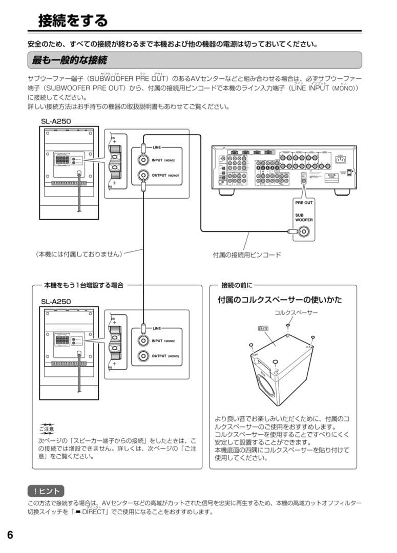 美品Onkyo アンプ内蔵サブウーファー　SL-A250 オンキョー