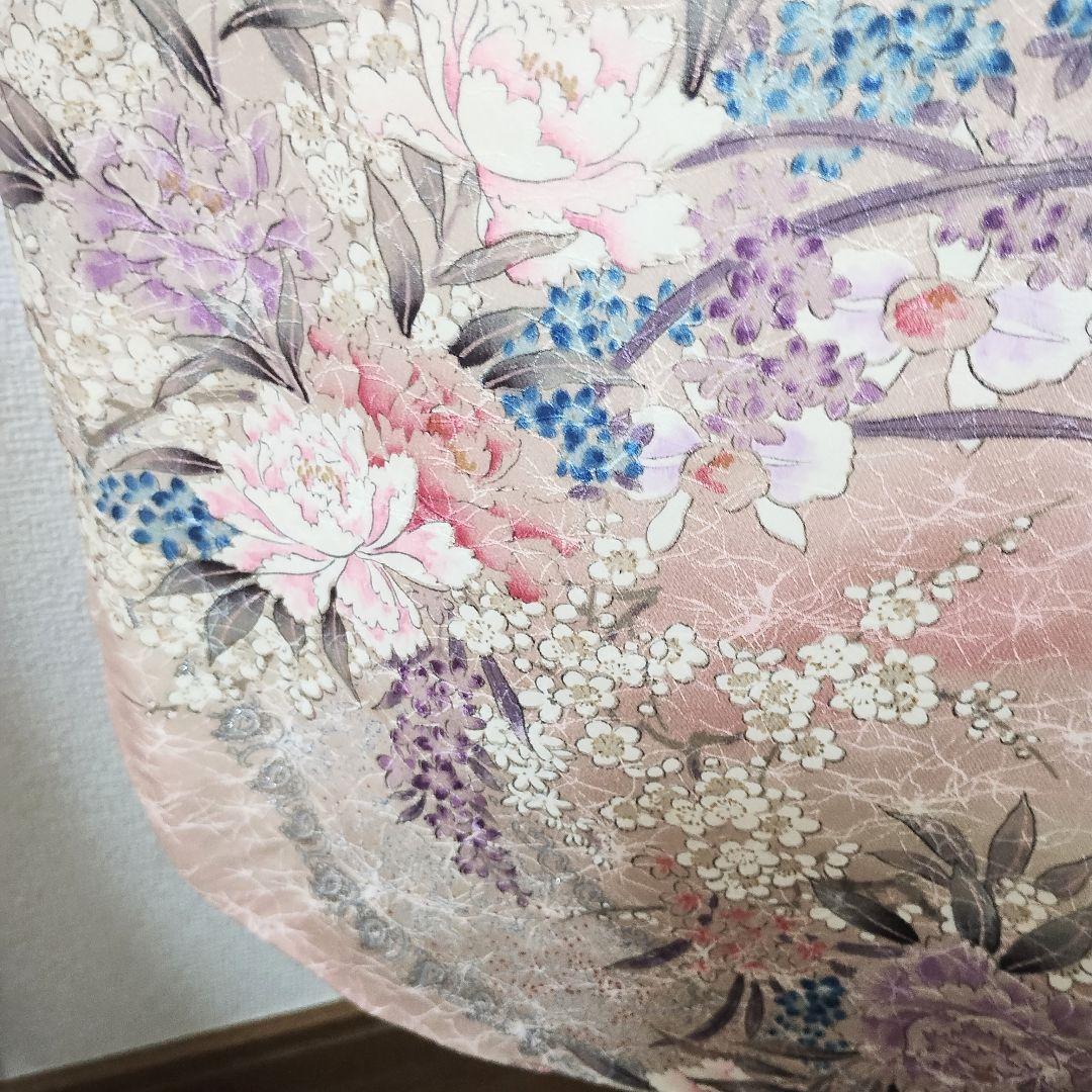 成人式正絹振袖フルセット　ベビーピンク　ラメ　　上品　豪華　光沢