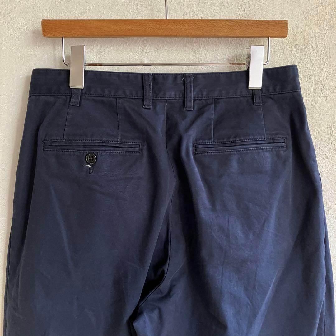 美品 BEAMS PLUS 2プリーツチノ チノパン ネイビー M