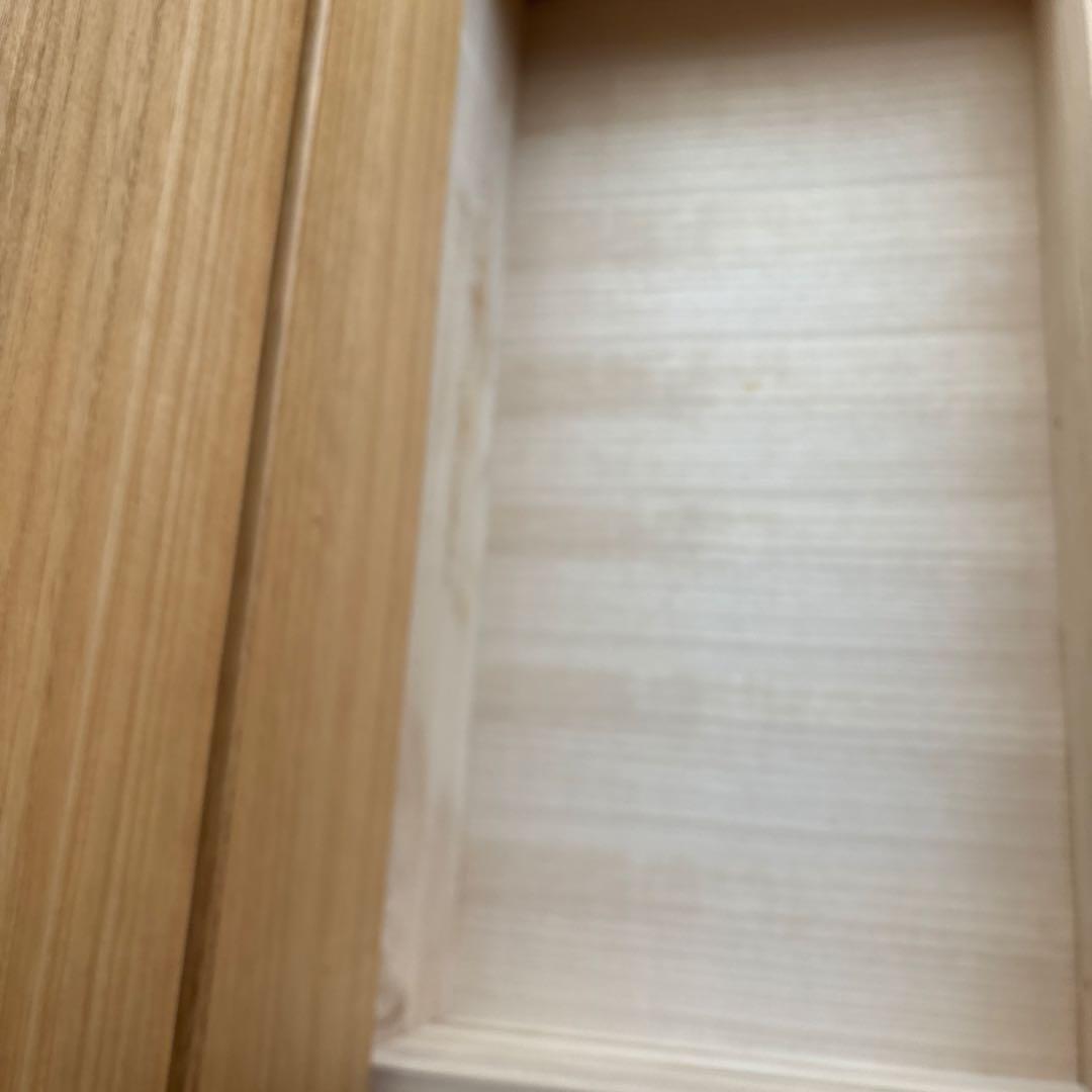 ナチュラルウッドの木製チェスト 6引き出し