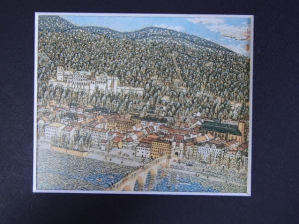山下清、ハイデルベルクの古城、希少画集画、 新品額装付