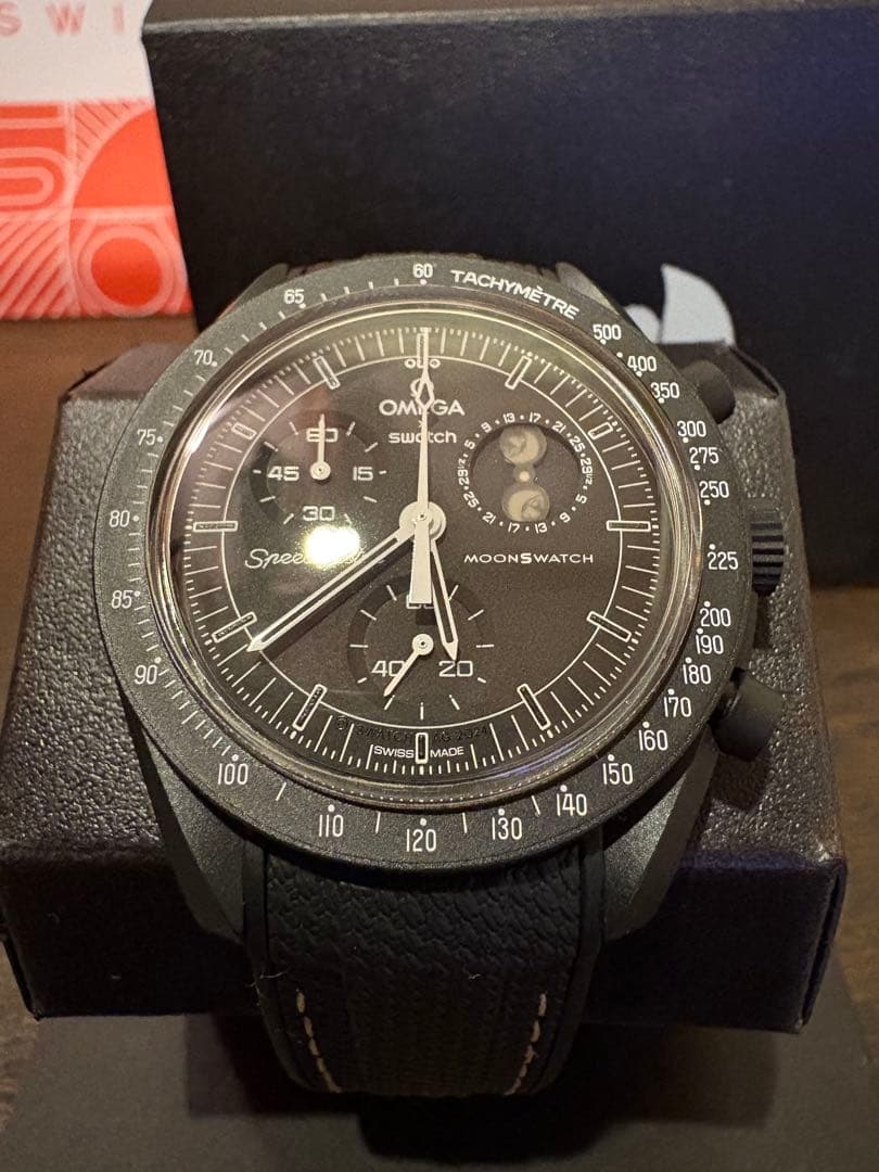 OMEGA × Swatch × snoopy 黒 スヌーピー