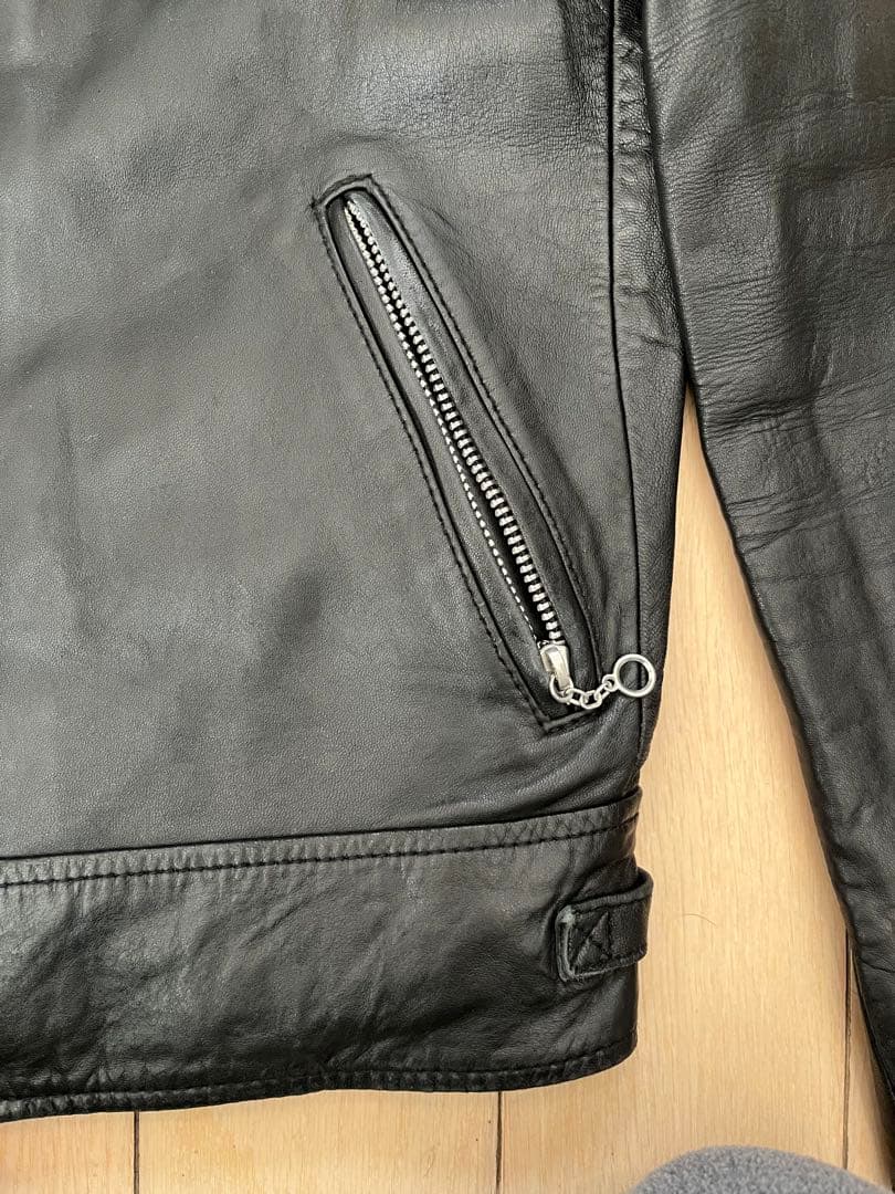 Schott レザーシングルライダースジャケット 黒