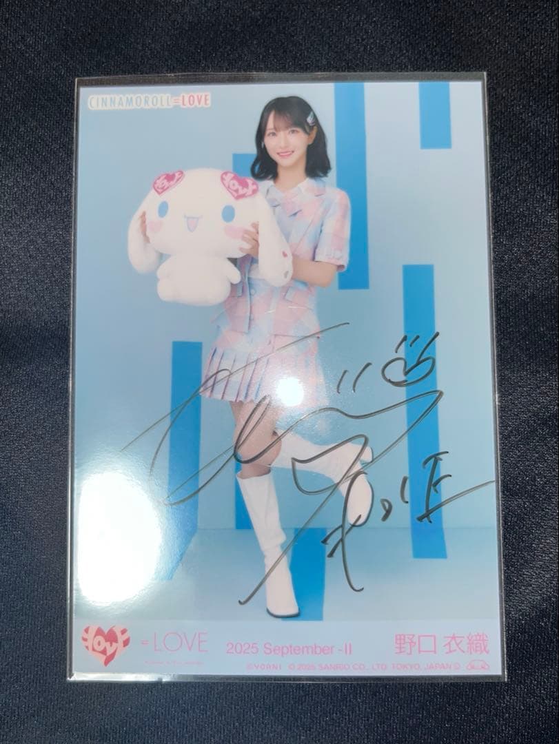 ＝LOVE イコラブ　野口衣織　直筆サイン　生写真　シナモン ヒキ
