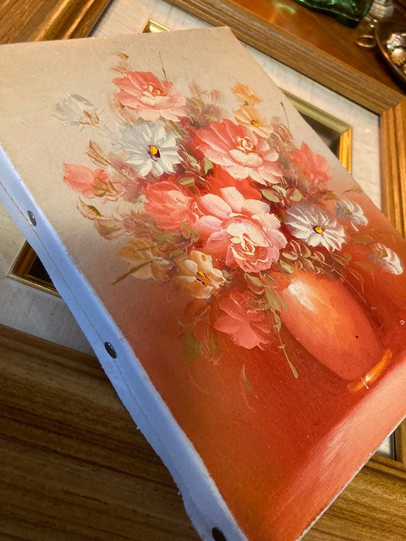 Nicholas 花瓶に生けた花 油彩画