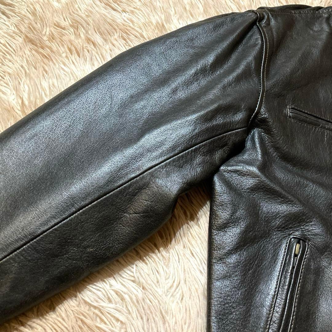 【DEGNER】 カウレザートラッカージャケット　 黒　M（大きめサイジング）