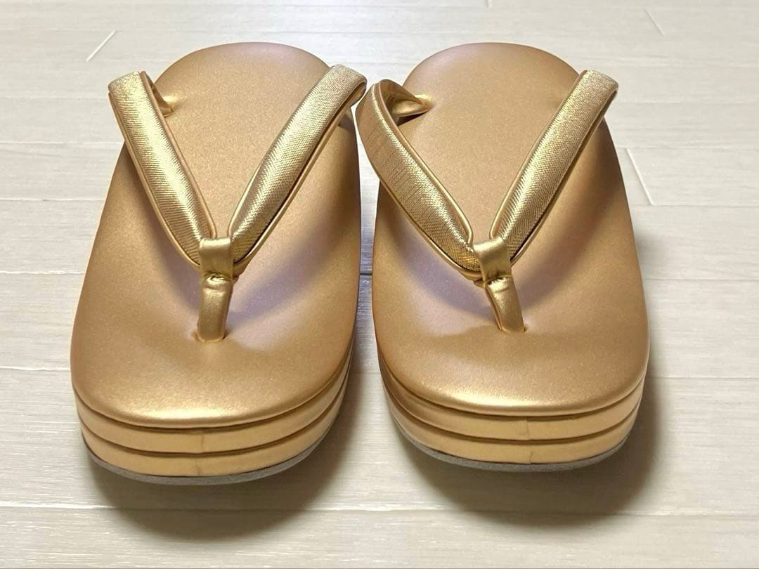 《美品》草履バッグセット　ゴールド　Lサイズ