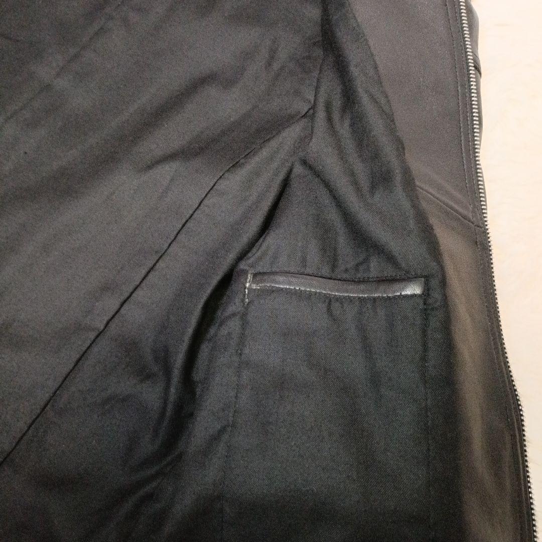 美品■NANO UNIVERSE ライダースジャケット ブラック ラムレザー