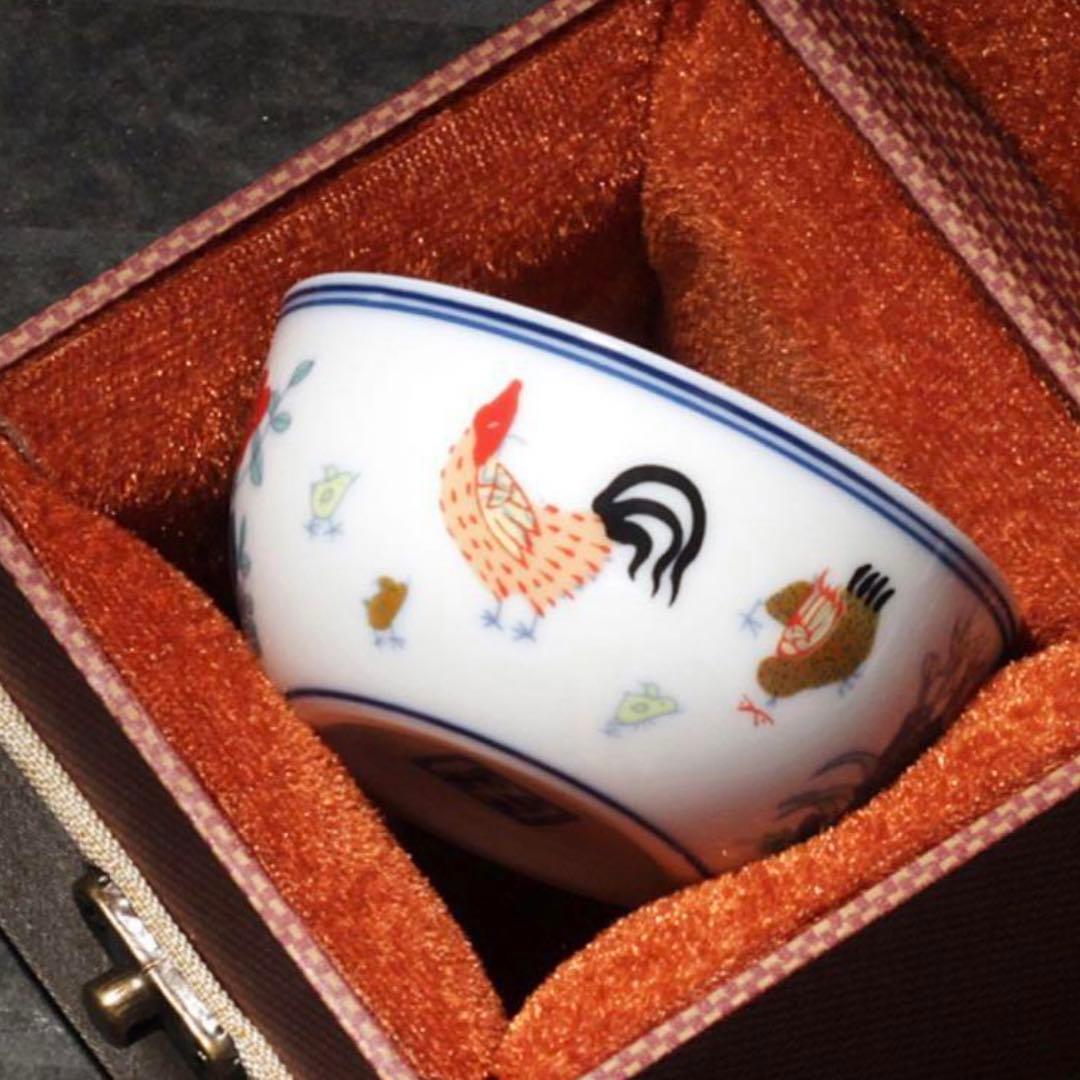 蔵出　中国骨董　官窑大明成化年製斗彩鶏缸杯　景徳鎮製チキンカップ　38億ドル