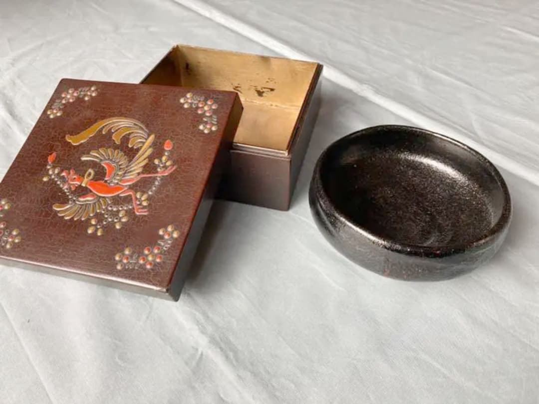 【土蔵整理07】黒楽　平茶碗　木箱入り