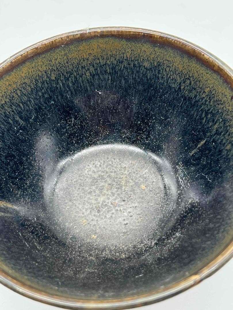 南宋時代　禾目天目茶碗　建窯茶盞 【旧家蔵出し】 希少貴重 唐物(E-60)