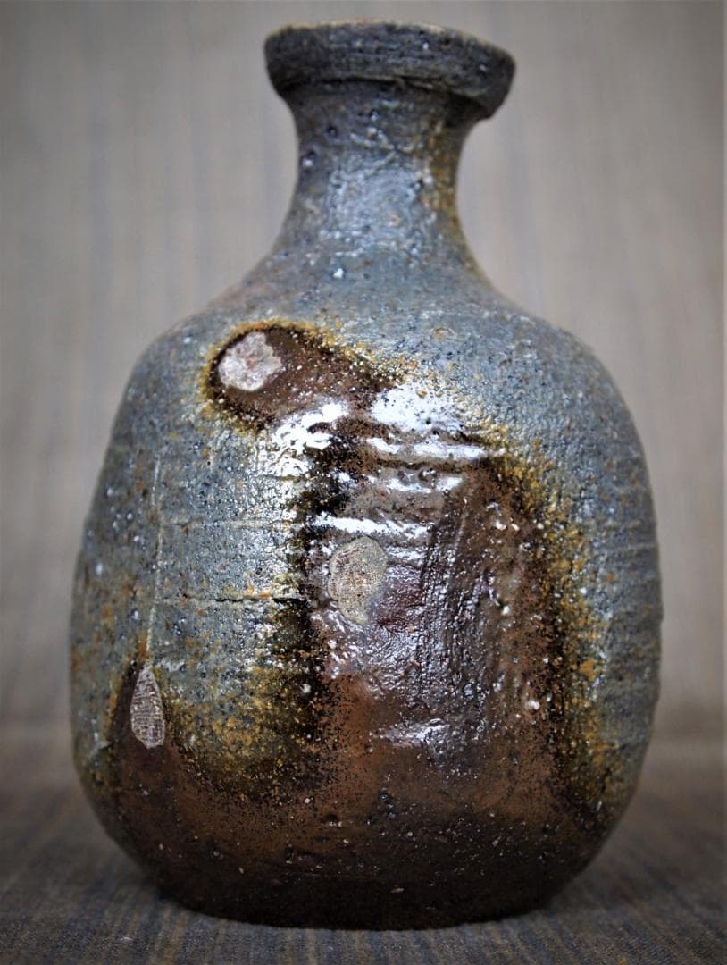 未使用★多久守★備前（窯変）徳利★共箱・栞★黄胡麻