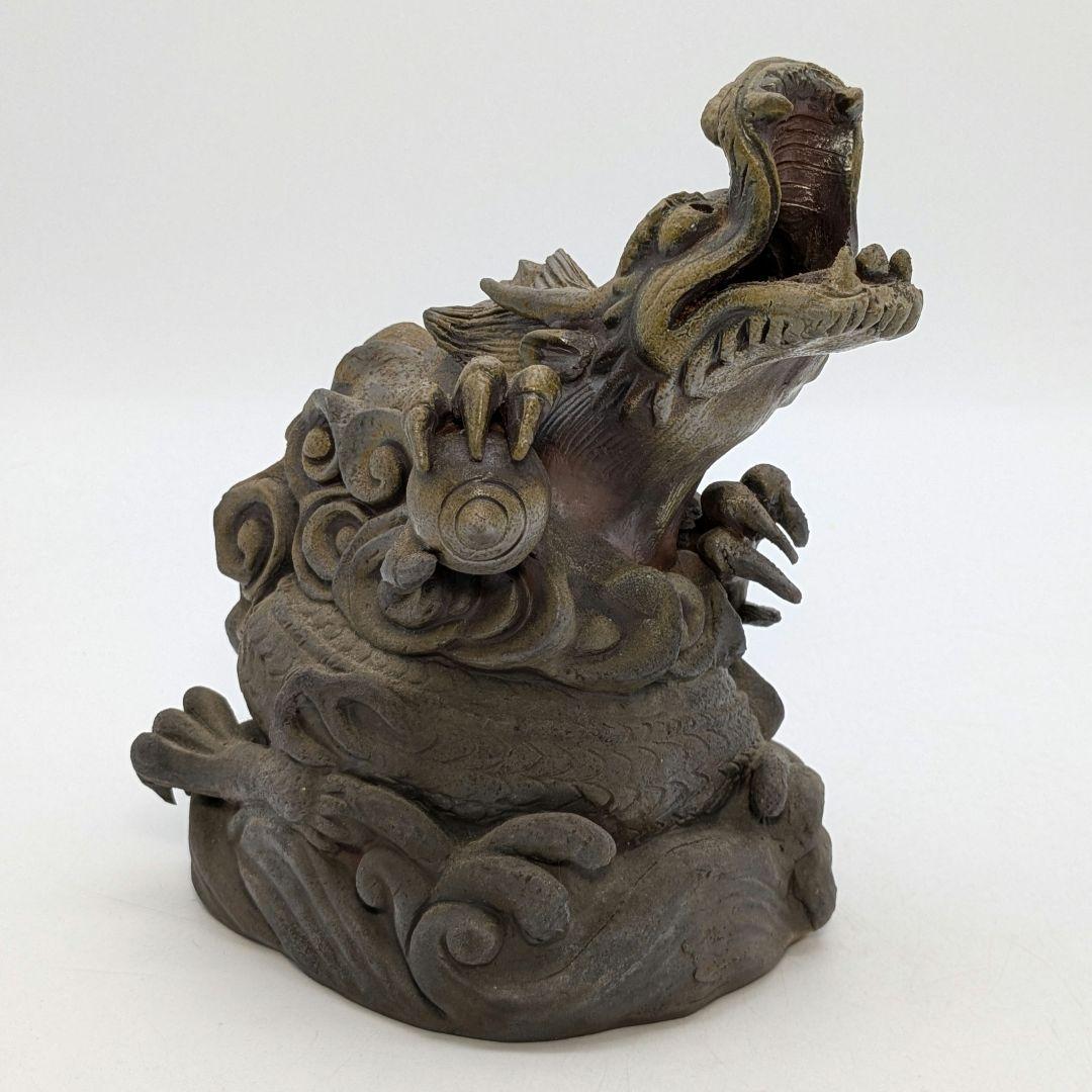 藤原陶斎 備前焼 登龍香炉 共箱栞 伏香炉 藤原陶斉 置物 竜 香道具 茶道具