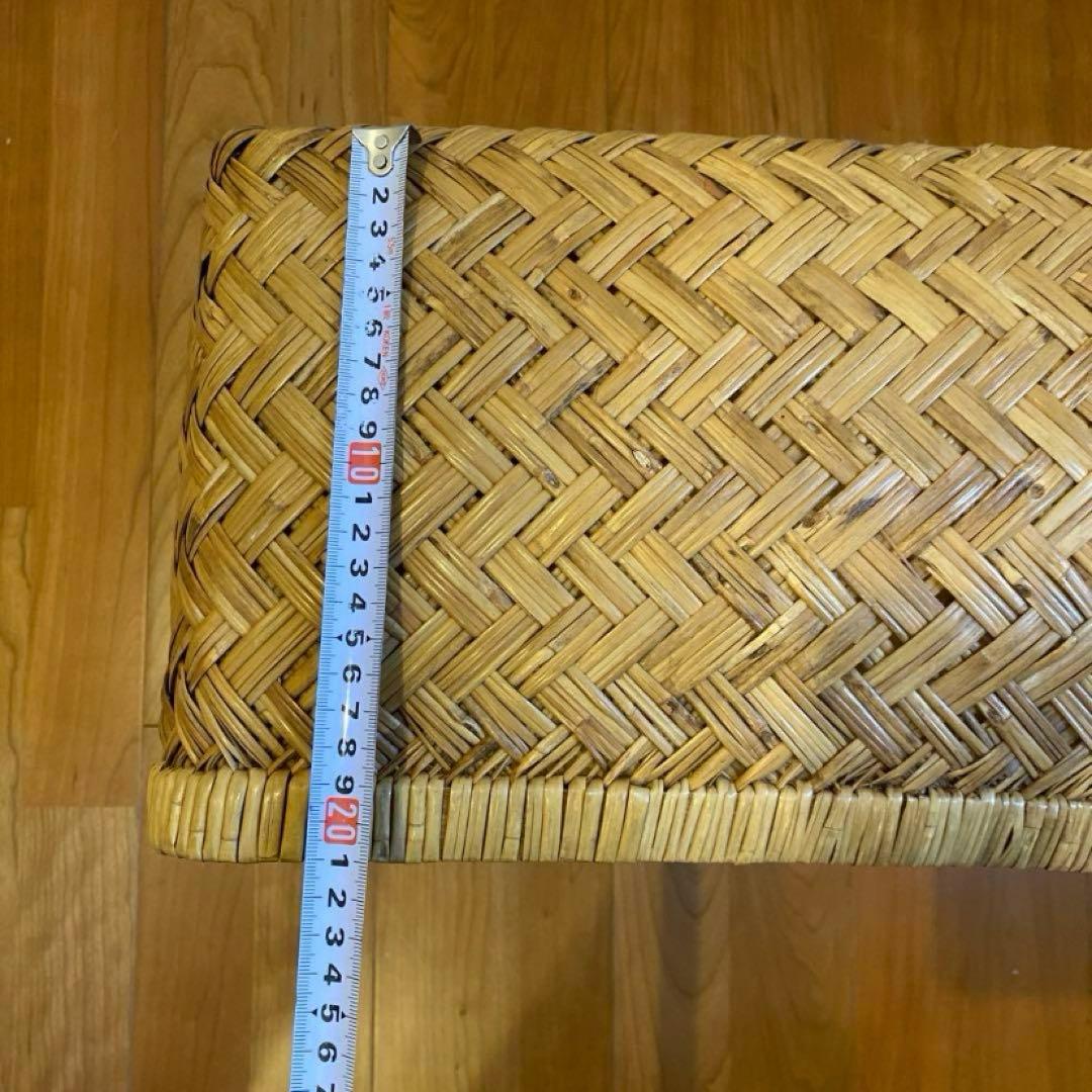 ③ 【最終価格】竹行李 柳ごおり昭和レトロ 竹細工 大籠 箪笥カゴ 受け座のみ