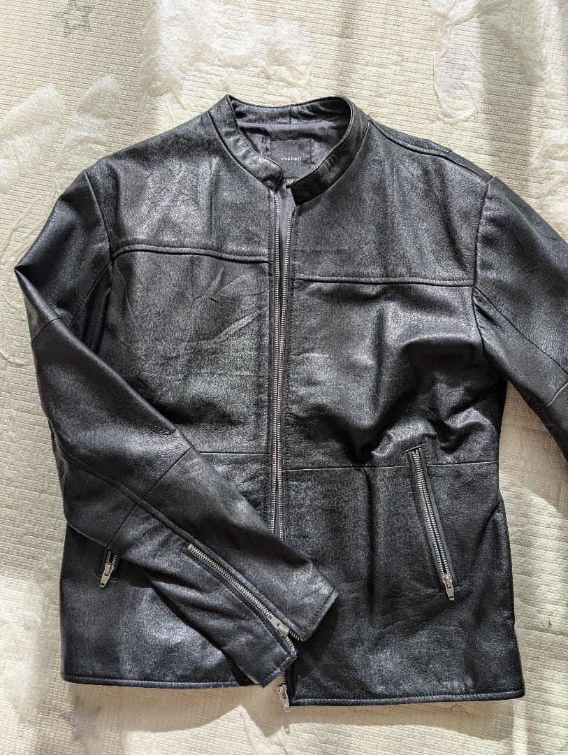 【12/21価格戻し】メンズ　シングルレザージャケット　ブラック