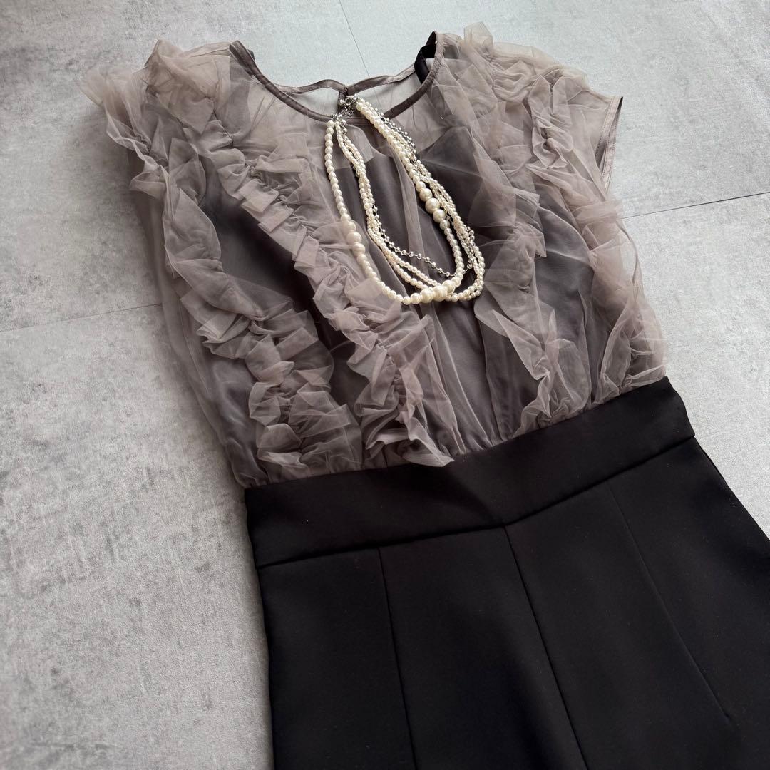 本日限定価格★kana ボリューム チュール ギャザーハイウエスト パンツドレス