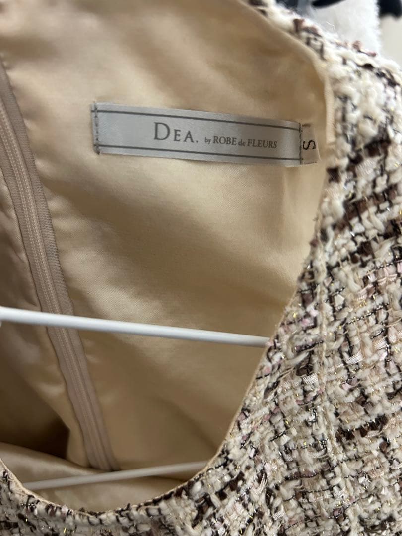 極美品 ローブドフルール ドレス キャバ ミニ ツイード ラメ プリーツ