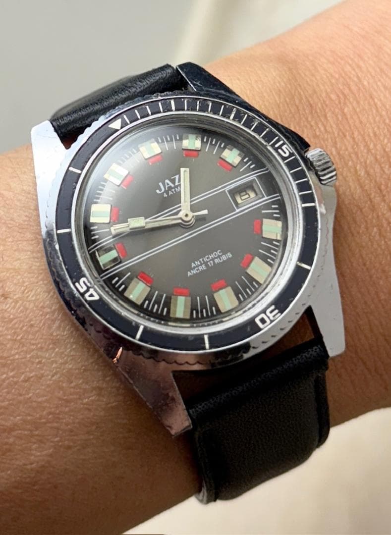 788/稼働 70年代 フランス JAZ ダイバー スタイル 手巻き メンズ