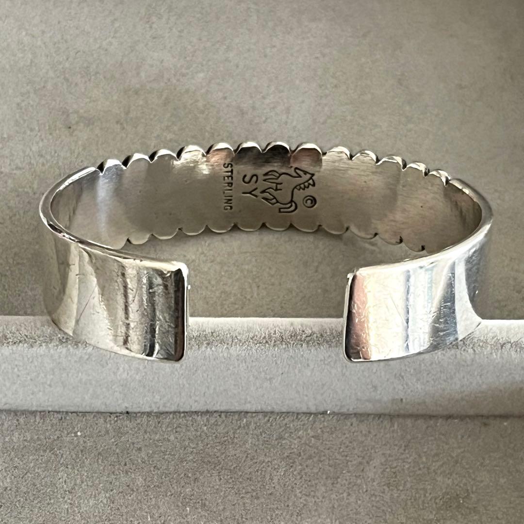 ✨1点もの✨バングル　スティーブイエローホース　シルバー　146mm ナバホ族