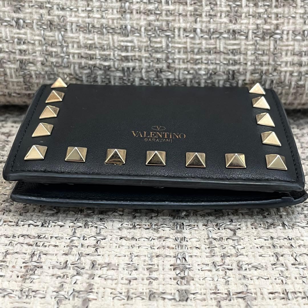 VALENTINO GARAVANI 二つ折り財布 黒 レザー