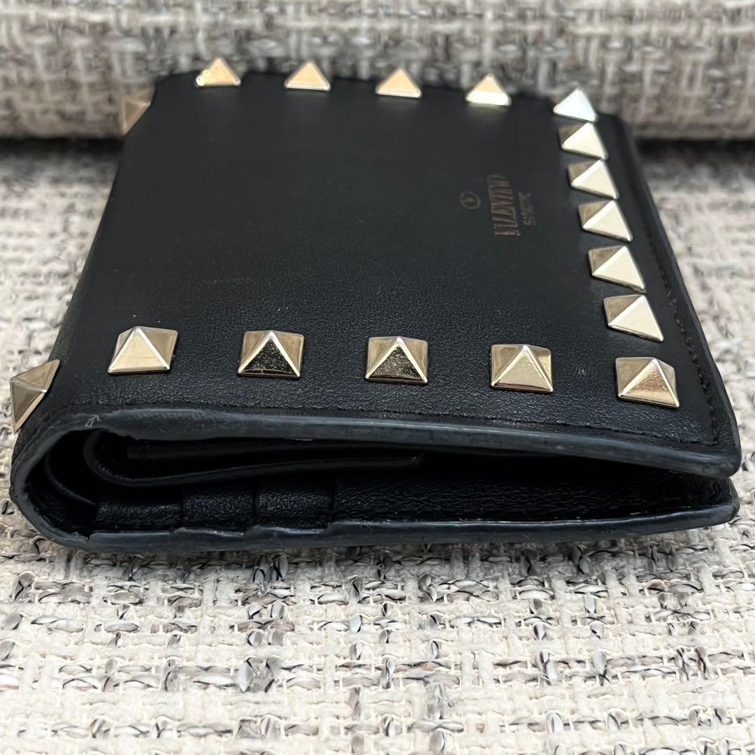 VALENTINO GARAVANI 二つ折り財布 黒 レザー