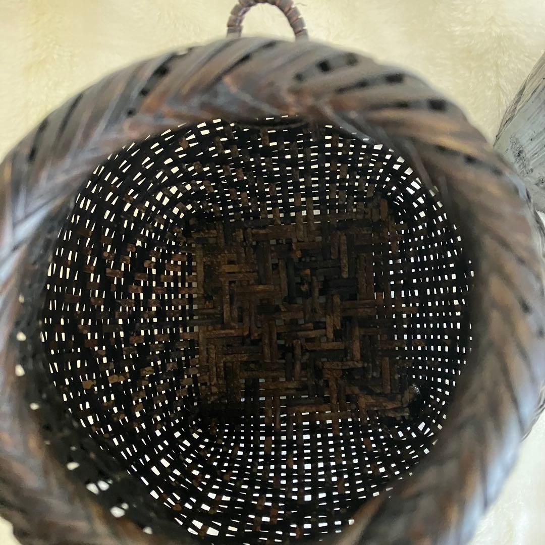 茶道具 名工 島村白峰斎造 桂籠 花籠 共箱