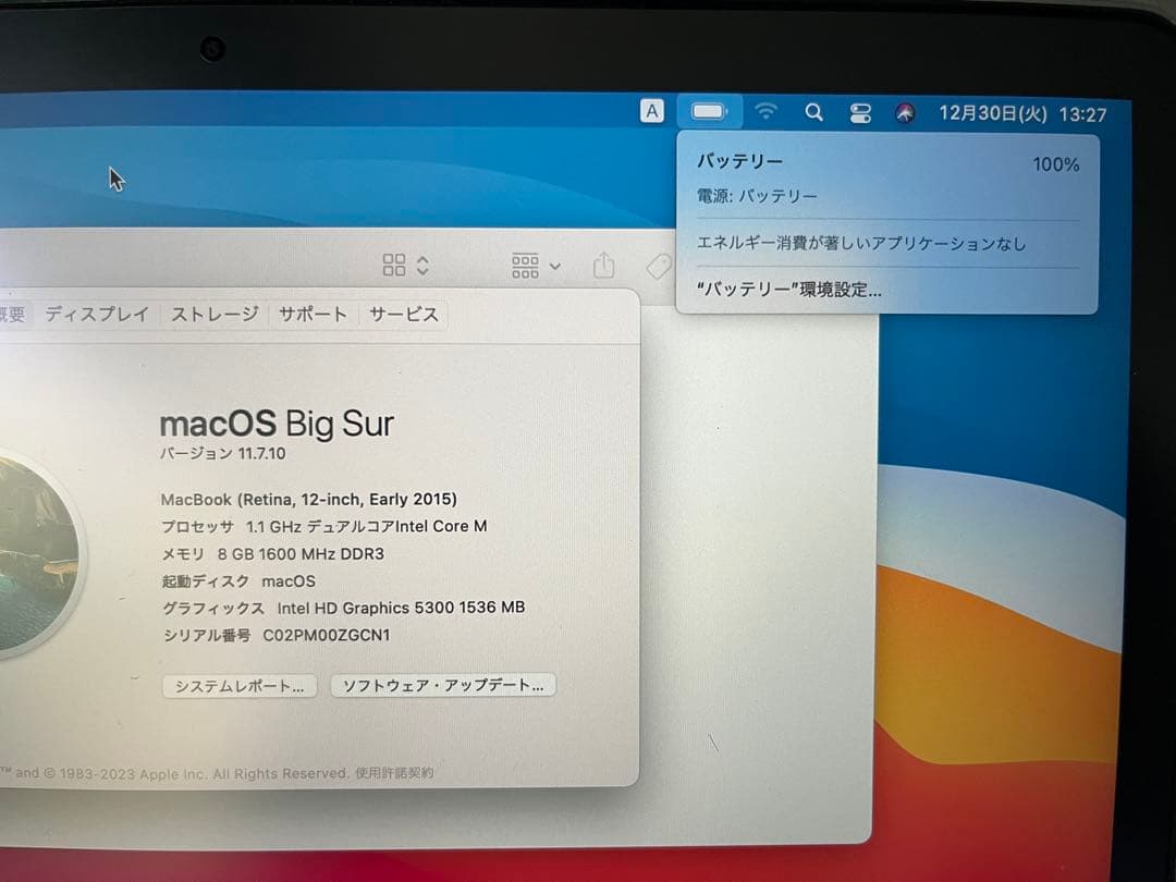 MacBook 12-inch バッテリー交換済 英語キ- MacOS/Win
