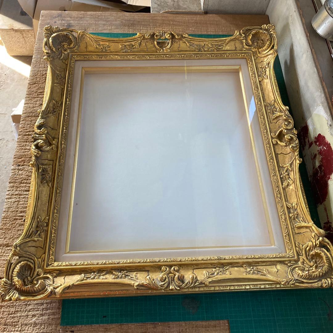 F10号 油彩額縁 ゴールドフレーム アートフレーム 金色 ガラス