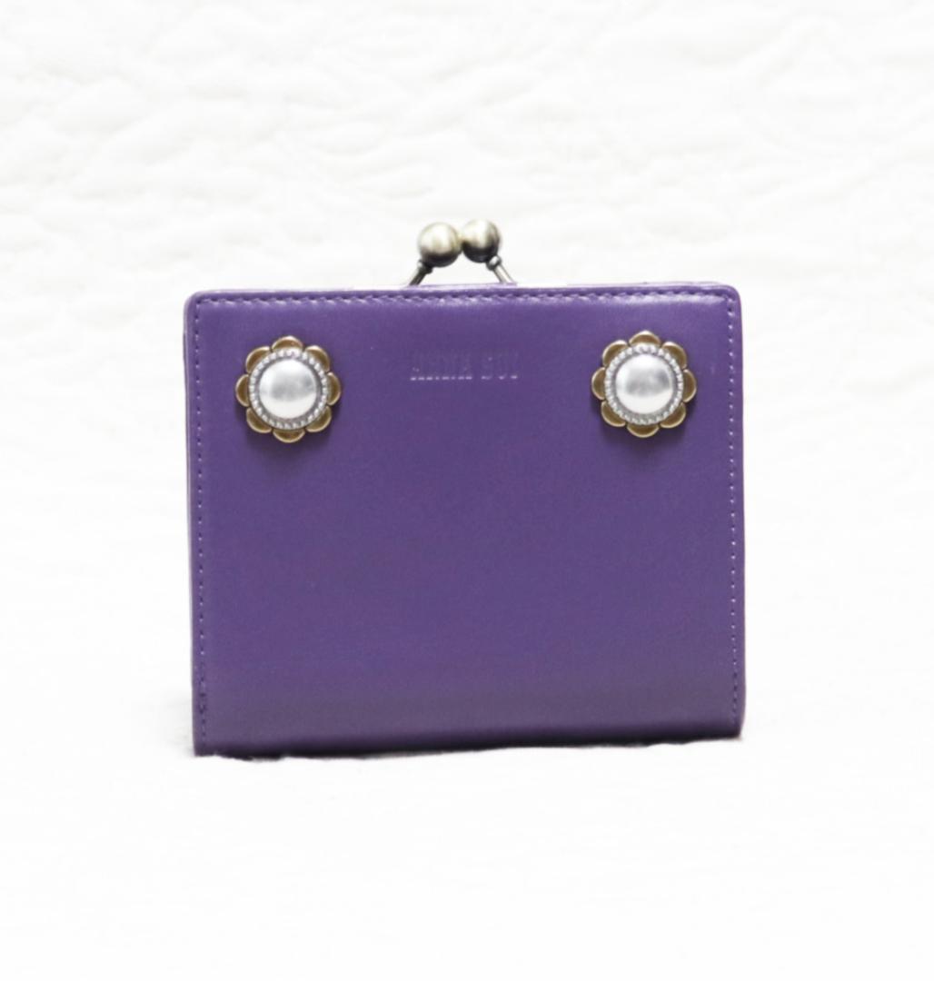 新品タグ付【ANNA SUI アナスイ】ヴィンテージボタン 口金 がま口折り財布