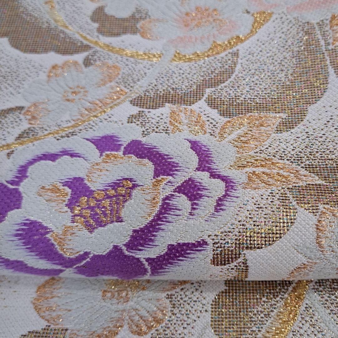 今得な フルセット 正絹白地振袖 白紫グラデーション桜柄 成人式 卒業式に最適