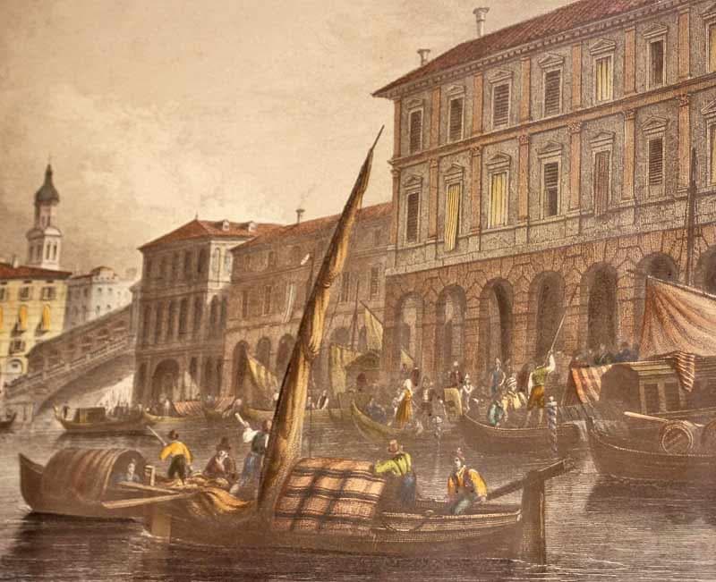 イタリア 額絵 ベネチア柄 エッチング アンティーク 古典 TOS-1517