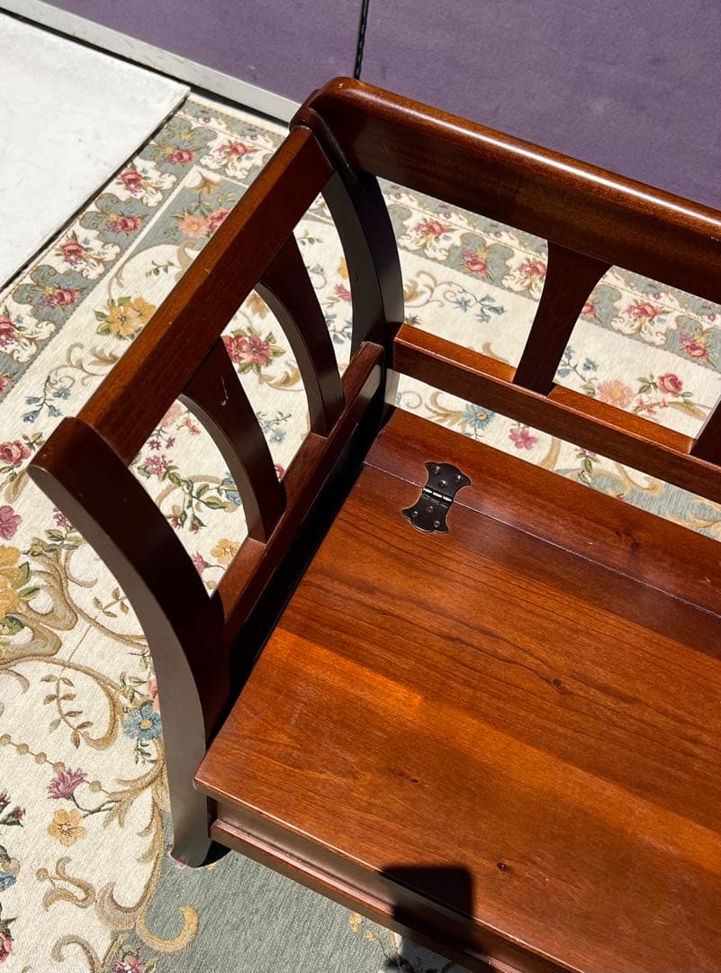 木製収納ベンチ ブラウン